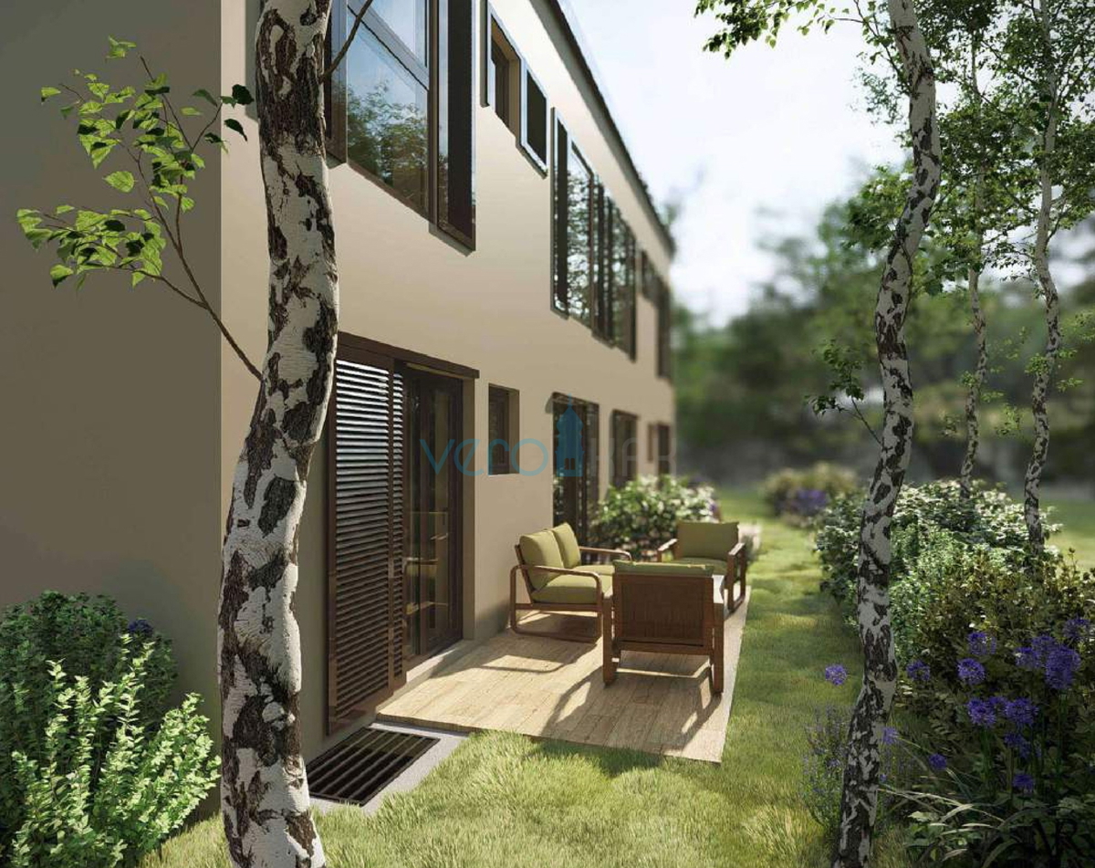 Otok Krk, Omišalj, nuova costruzione, appartamento bilocale al piano terra, giardino, ripostiglio, vendita