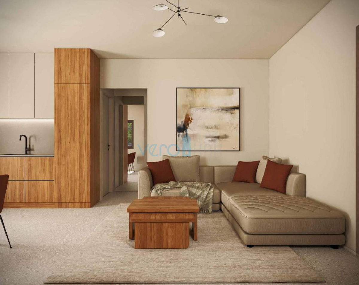 Otok Krk, Omišalj, nuova costruzione, appartamento bilocale al piano terra, giardino, ripostiglio, vendita