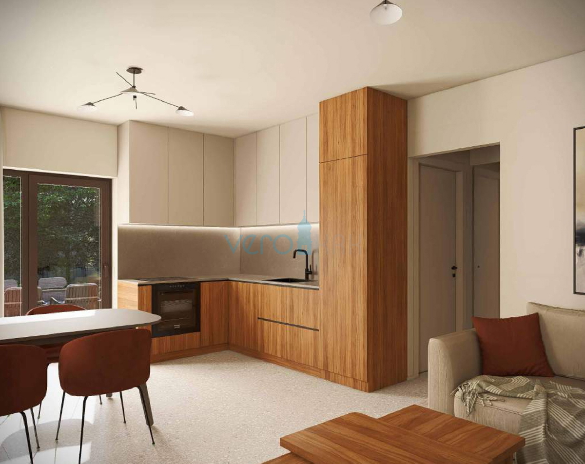 Otok Krk, Omišalj, nuova costruzione, appartamento bilocale al piano terra, giardino, ripostiglio, vendita