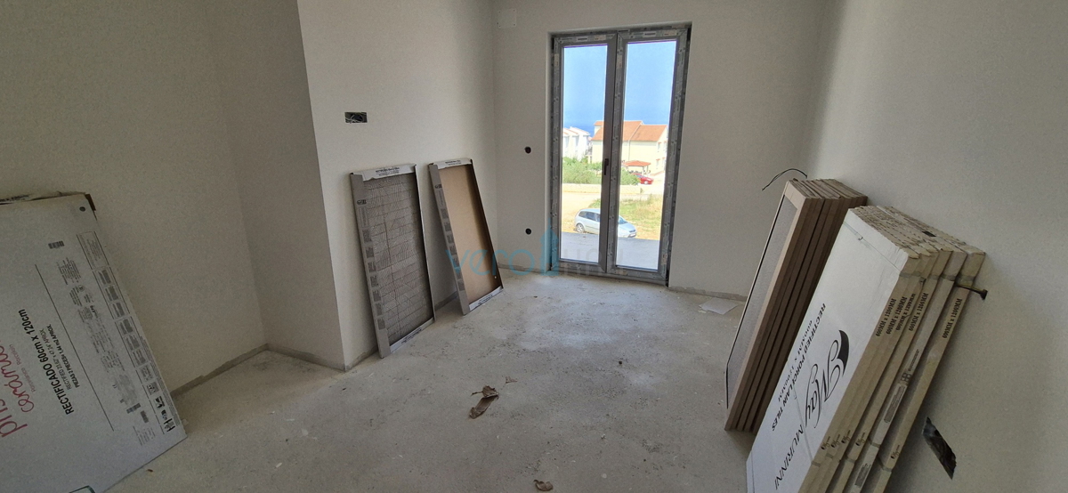 Malinska, isola di Krk, nuova costruzione, casa bifamiliare, piscina, giardino, vista