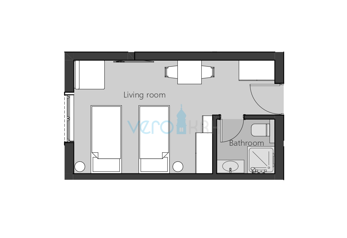Crikvenica, nuova costruzione, appartamento di 19 m2 al secondo piano, ascensore, vendita