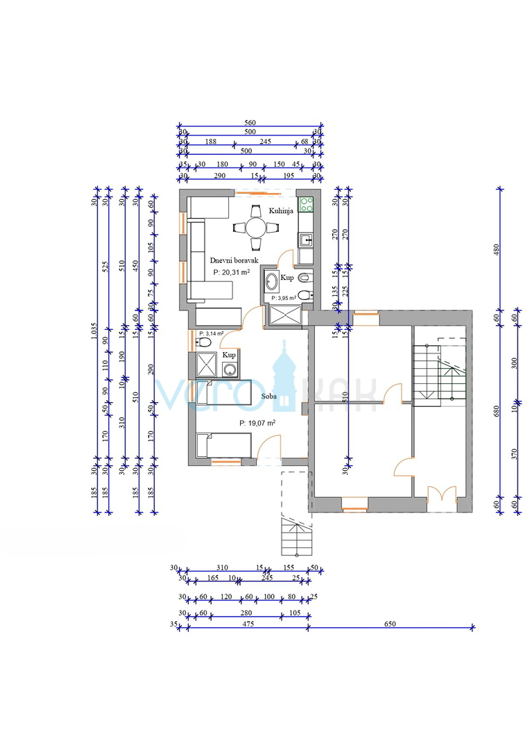 Omišalj, isola di Krk, casa in pietra a schiera con 2 appartamenti, terrazza, parcheggio, vendita