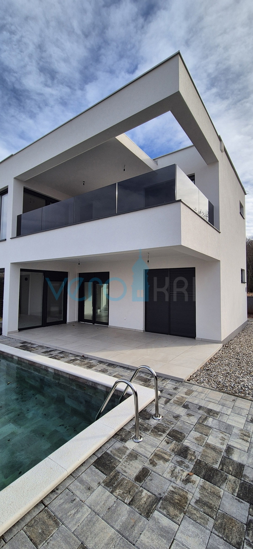 Isola di Krk, Malinska, nuova costruzione, casa moderna con piscina, giardino, vista, vendita
