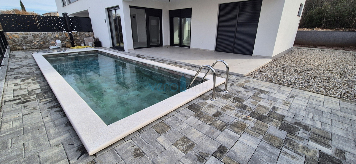 Isola di Krk, Malinska, nuova costruzione, casa moderna con piscina, giardino, vista, vendita
