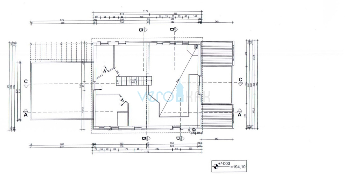 Isola di Krk, Vrbnik, periferia, terreno edificabile di 885 m2 con permesso di costruzione, vendita