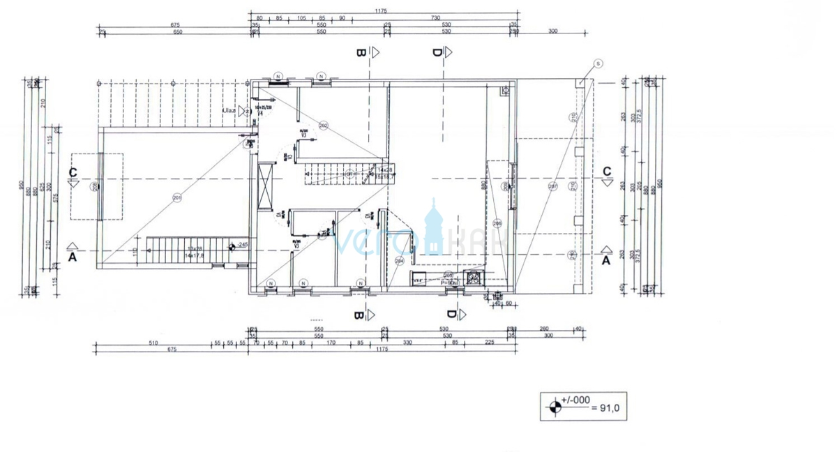 Isola di Krk, Vrbnik, periferia, terreno edificabile di 885 m2 con permesso di costruzione, vendita