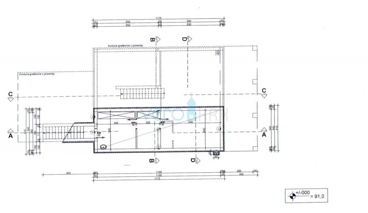 Isola di Krk, Vrbnik, periferia, terreno edificabile di 885 m2 con permesso di costruzione, vendita