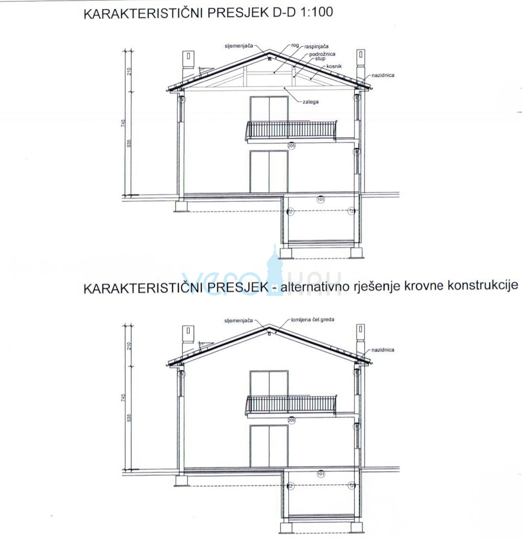 Isola di Krk, Vrbnik, periferia, terreno edificabile di 885 m2 con permesso di costruzione, vendita
