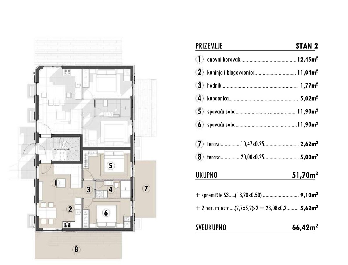 Otok Krk, Omišalj, appartamento bilocale al piano terra, nuova costruzione, giardino, vendita