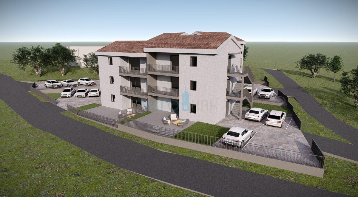 Bai Soline, Čižići, appartamento bilocale al piano, nuova costruzione, vista mare, vendita