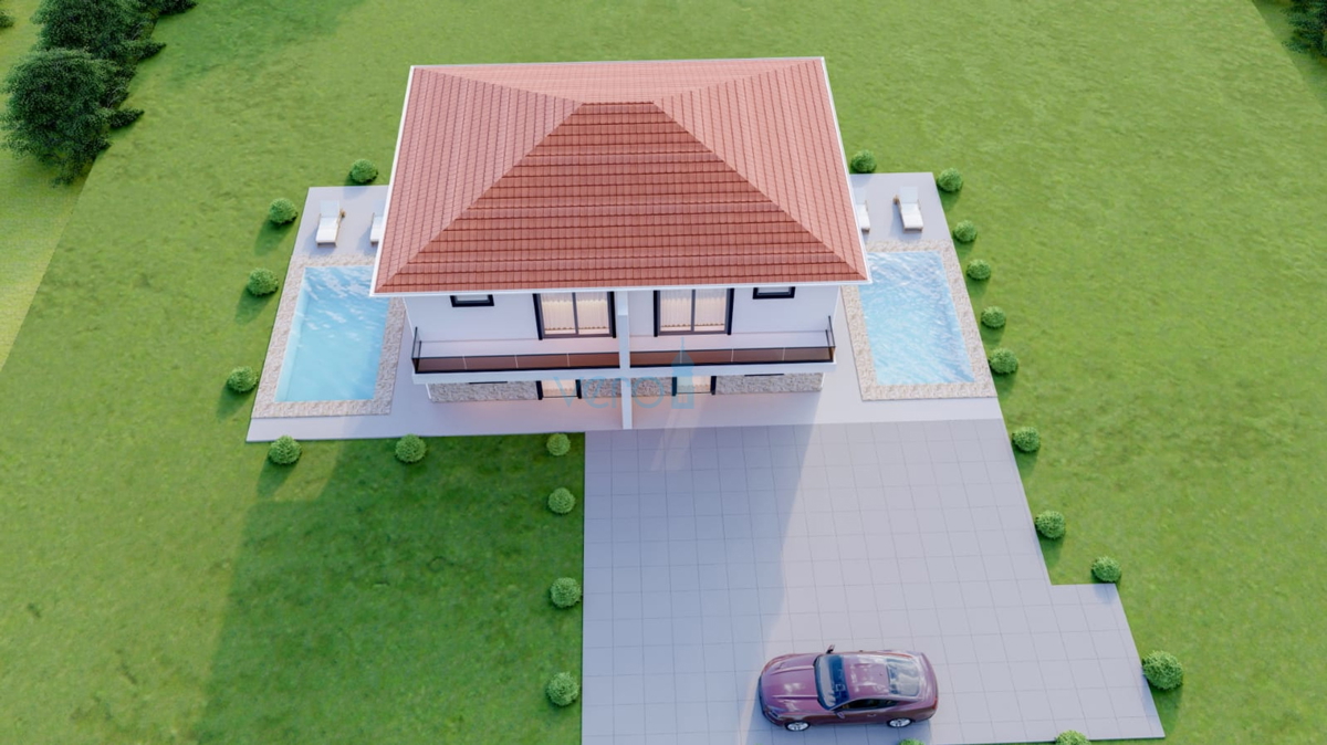 Malinska, isola di Krk, nuova casa bifamiliare, vista mare, in vendita