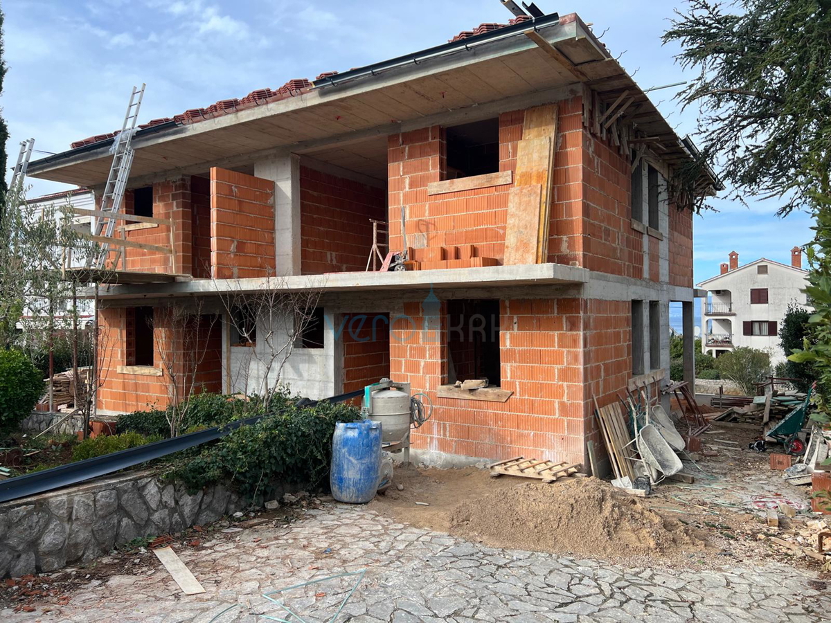 Malinska, isola di Krk, nuova casa bifamiliare, vista mare, in vendita
