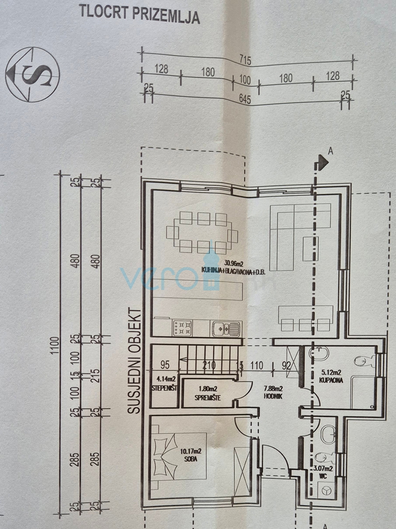 Isola di Krk, baia di Soline, nuova costruzione, casa bifamiliare 130 m2 con piscina, vista, vendita
