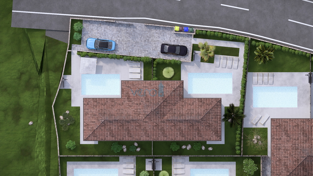 Città di Krk, periferia, terreno edificabile 716 m2, permesso di costruzione con progetto, vista, vendita