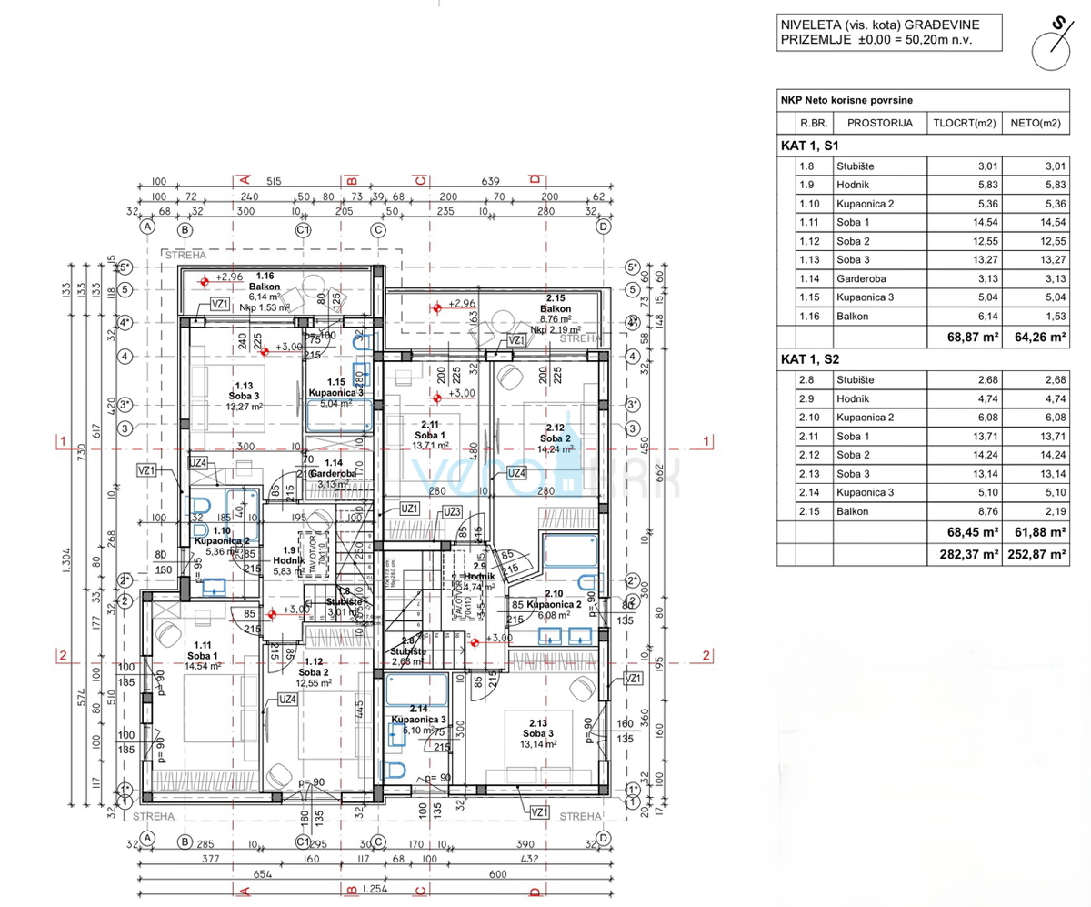 Malinska, isola di Krk, nuova costruzione, casa bifamiliare, piscina, vendita
