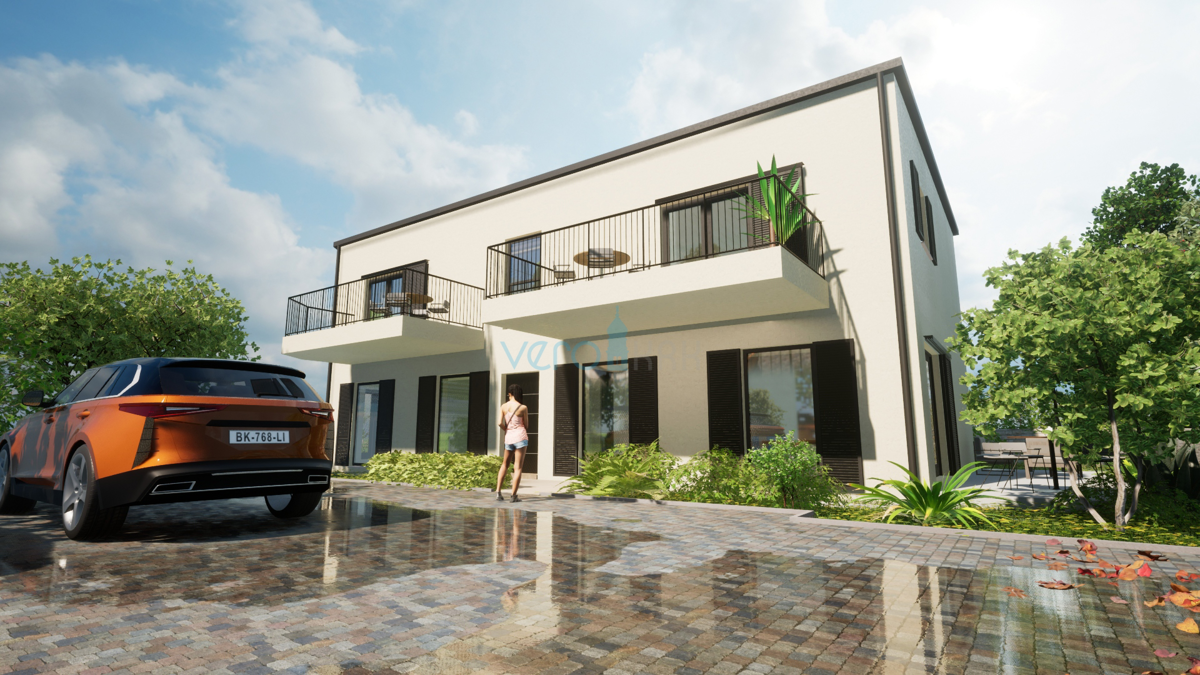 Isola di Krk, Omišalj, Appartamento 2S+DB al 1° piano con balcone, 2 posti auto, nuova costruzione, vendita