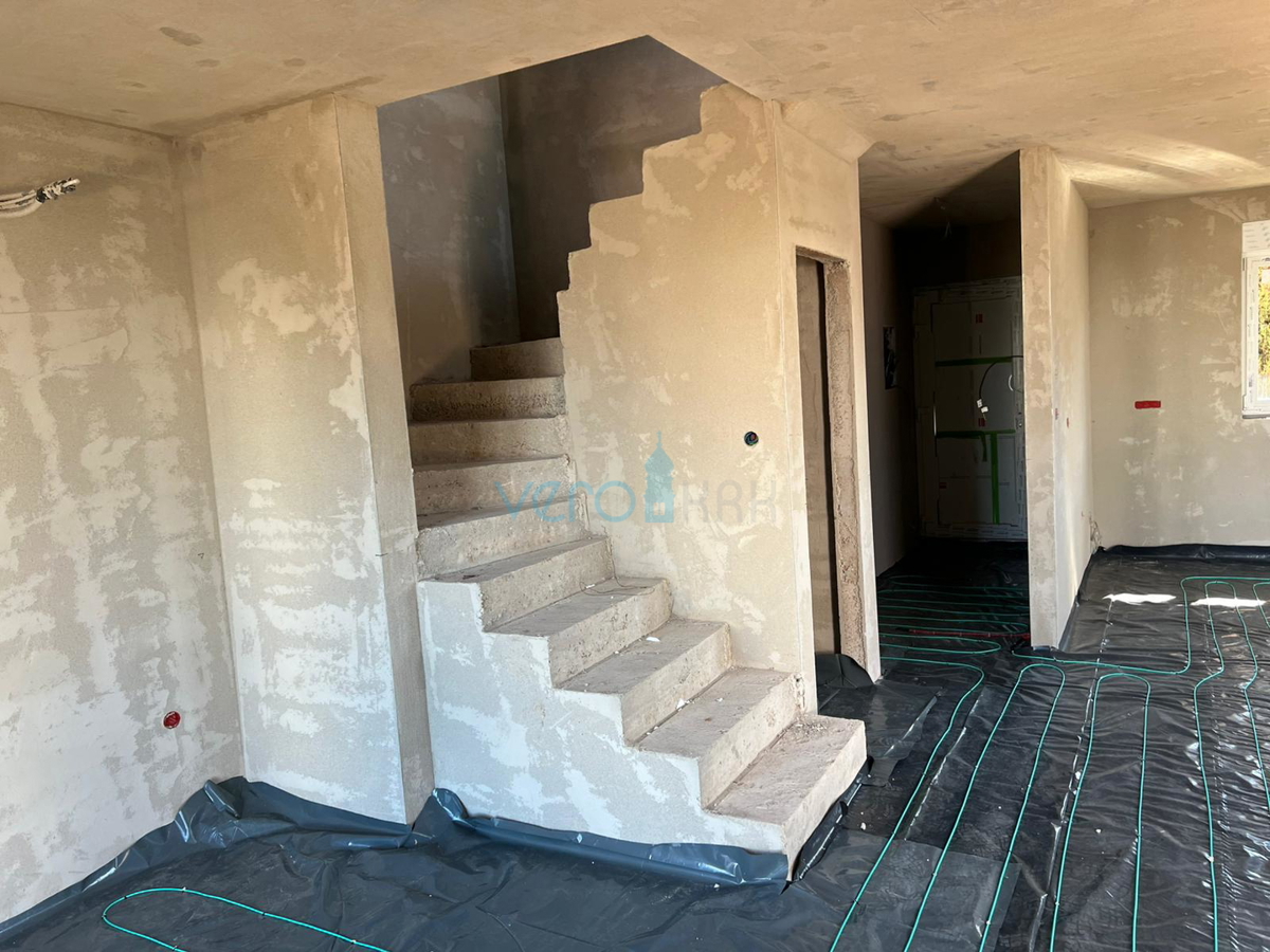 Malinska, isola di Krk, nuova costruzione, casa bifamiliare, vista mare, in vendita