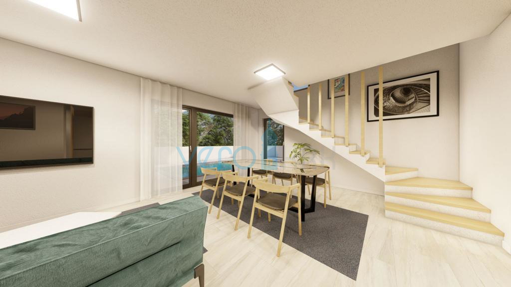 Malinska, isola di Krk, nuova casa bifamiliare, vista mare, piscina, vendita