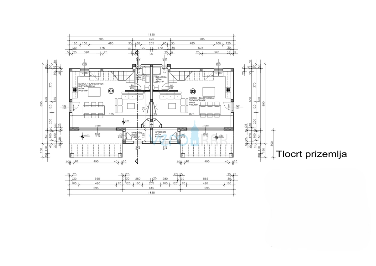 Malinska, isola di Krk, casa bifamiliare, piscina, nuova costruzione, giardino, vista