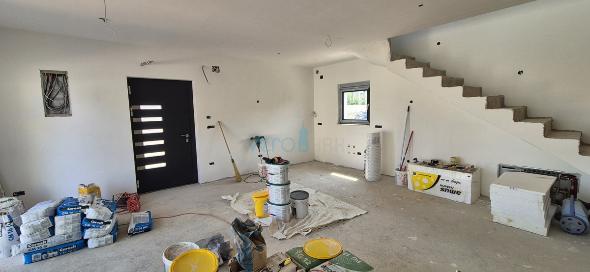 Malinska, isola di Krk, casa bifamiliare, piscina, nuova costruzione, giardino, vista