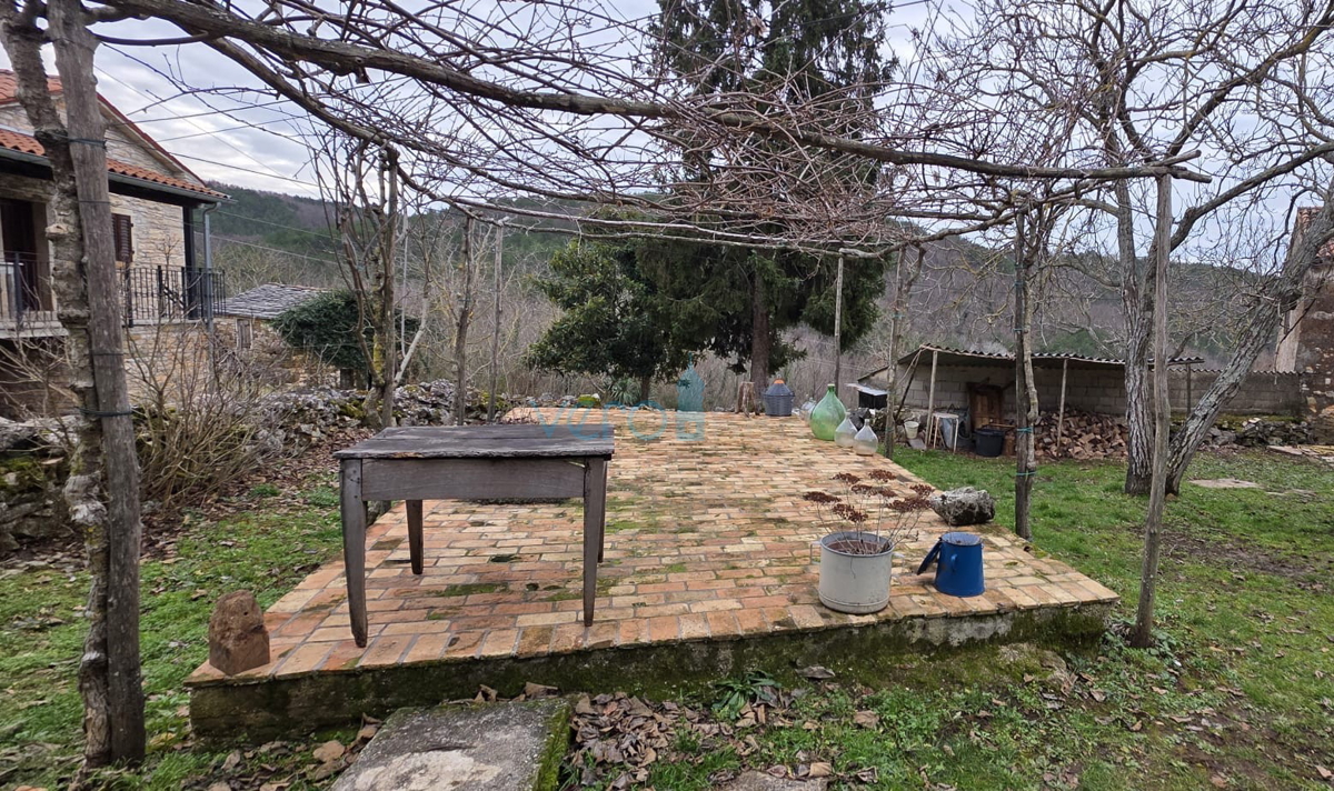 Istra, Oprtalj, proprietà 1307 m2, due case con terreno, vendita