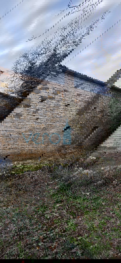 Istra, Oprtalj, proprietà 1307 m2, due case con terreno, vendita