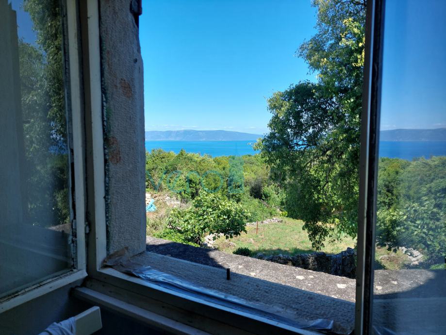 Croazia, Istria, Raša, casa bifamiliare in pietra, vista, cortile, vendita