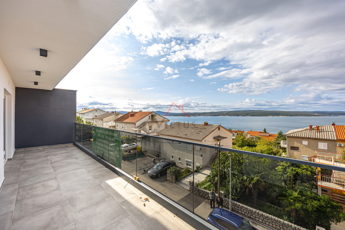 CRIKVENICA - 2 camere da letto + bagno, appartamento con vista mare aperta e parcheggio, 64 m2