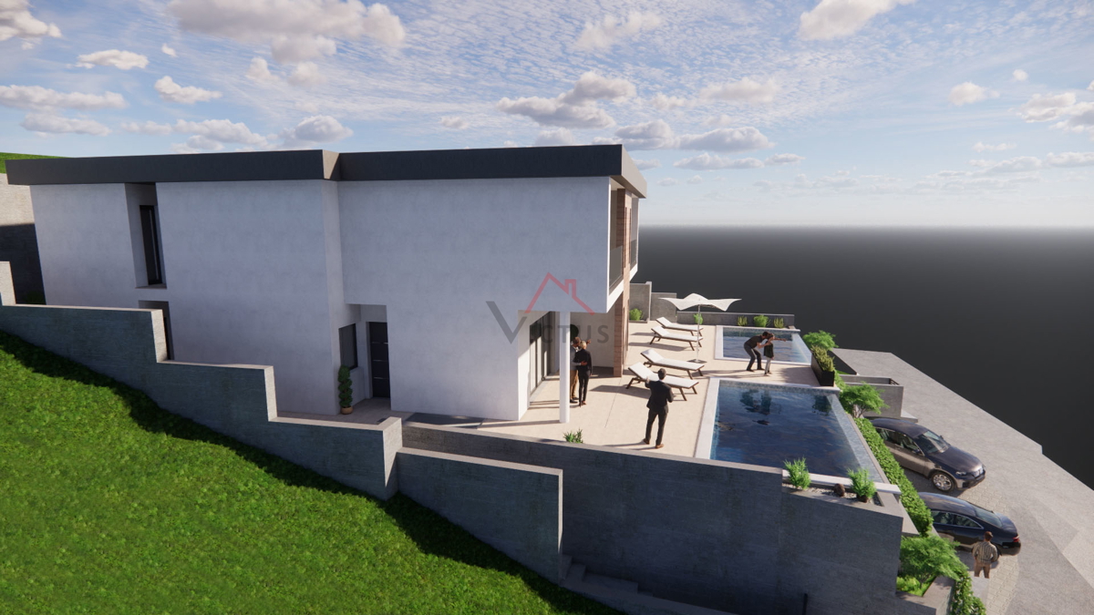 DRAMALJ, nuova costruzione con vista panoramica sul mare