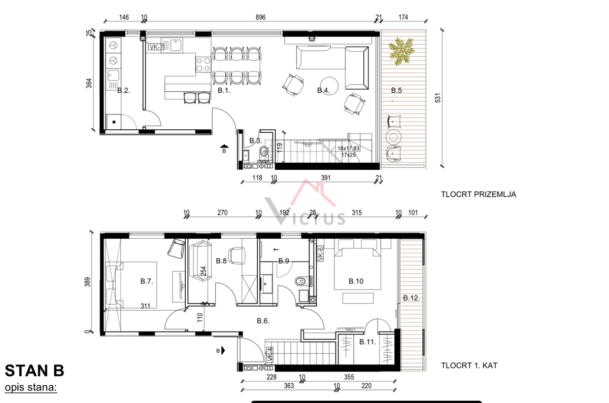 ROVINJ - appartamento su due piani in nuova costruzione con giardino e garage