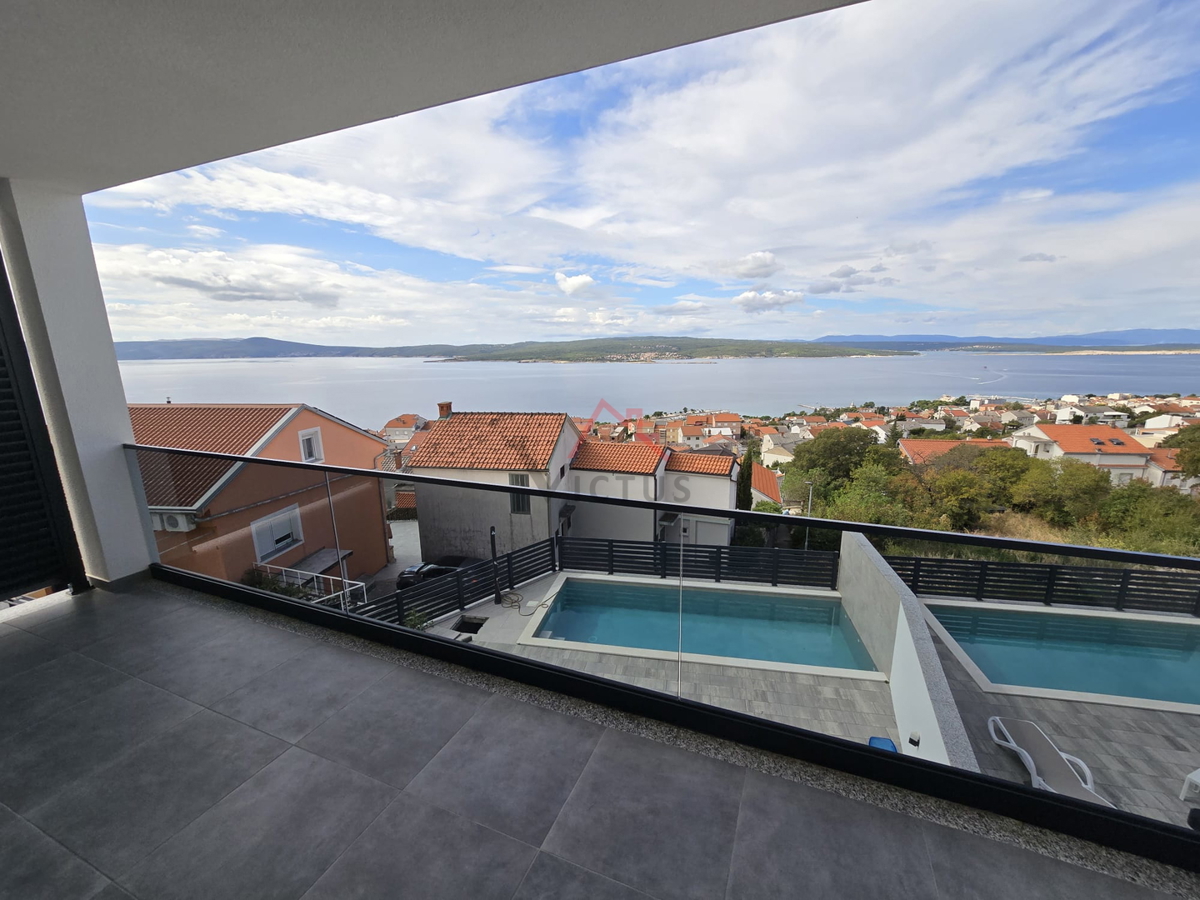 CRIKVENICA - 2 camere da letto + bagno, nuova costruzione con vista aperta sul mare