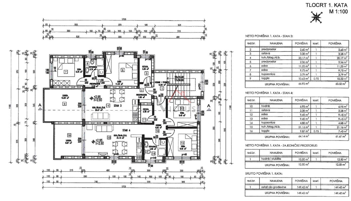 NOVI VINODOLSKI - 2S+DB, appartamento in nuova costruzione