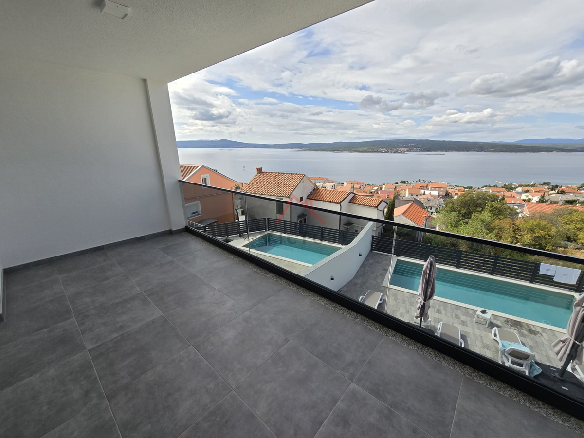 CRIKVENICA - 2 camere da letto + bagno, nuova costruzione con vista aperta sul mare