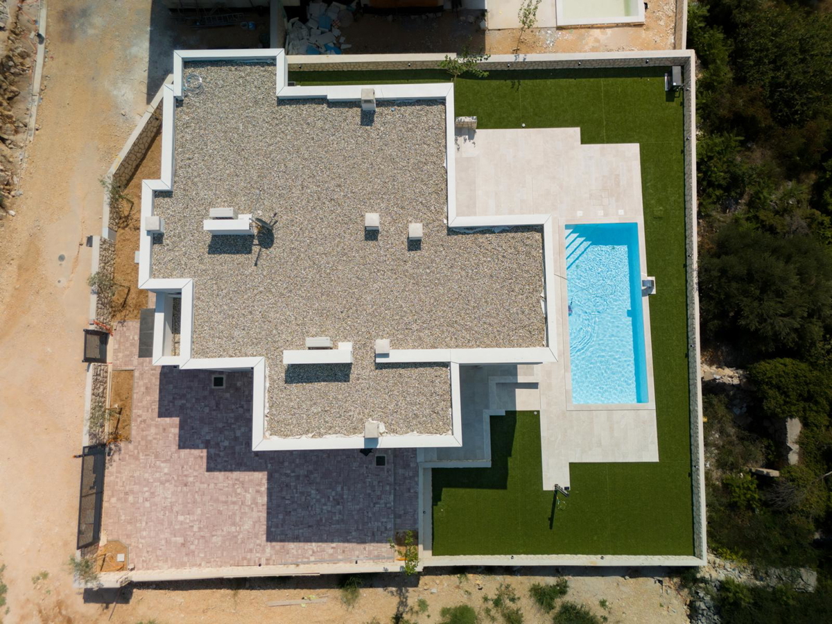 Novalja, località Škuncini, villa moderna (238 m2) con piscina e vista panoramica sul mare, NUOVA COSTRUZIONE