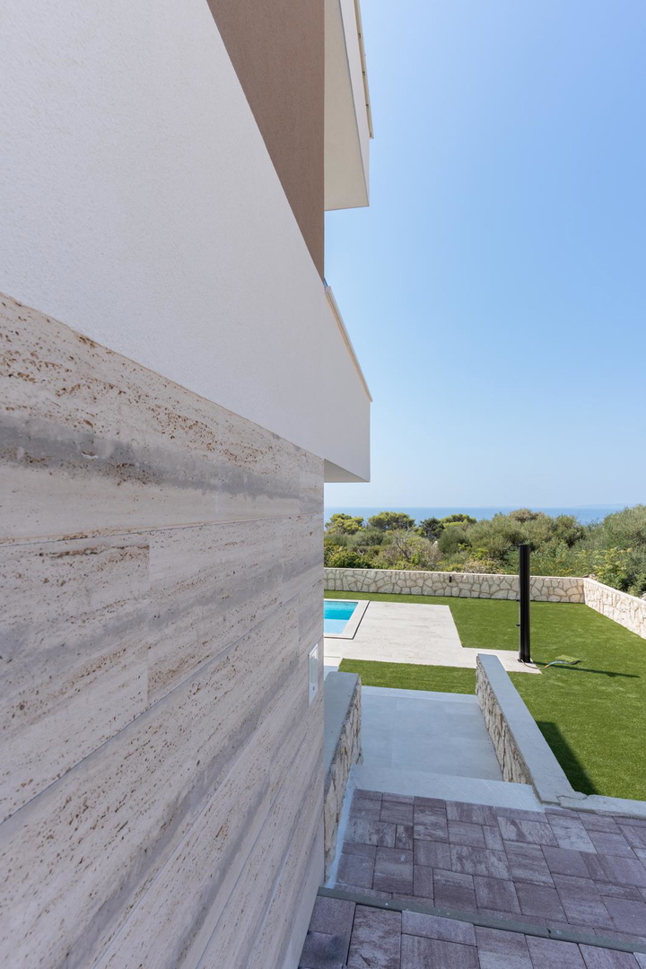 Novalja, località Škuncini, villa moderna (238 m2) con piscina e vista panoramica sul mare, NUOVA COSTRUZIONE