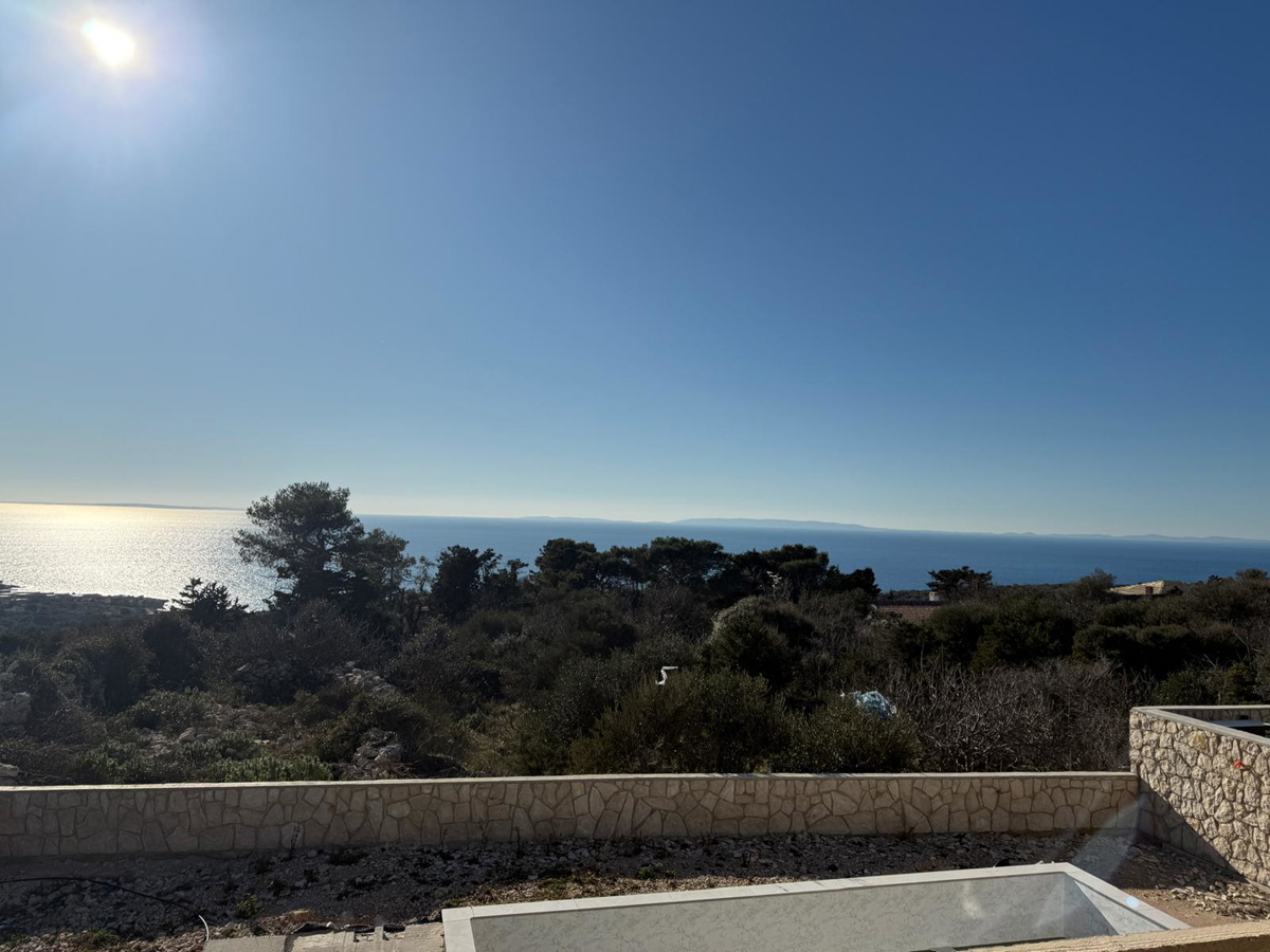 Novalja, Škuncini stani, villa moderna (238m2) in costruzione con piscina e vista panoramica sul mare