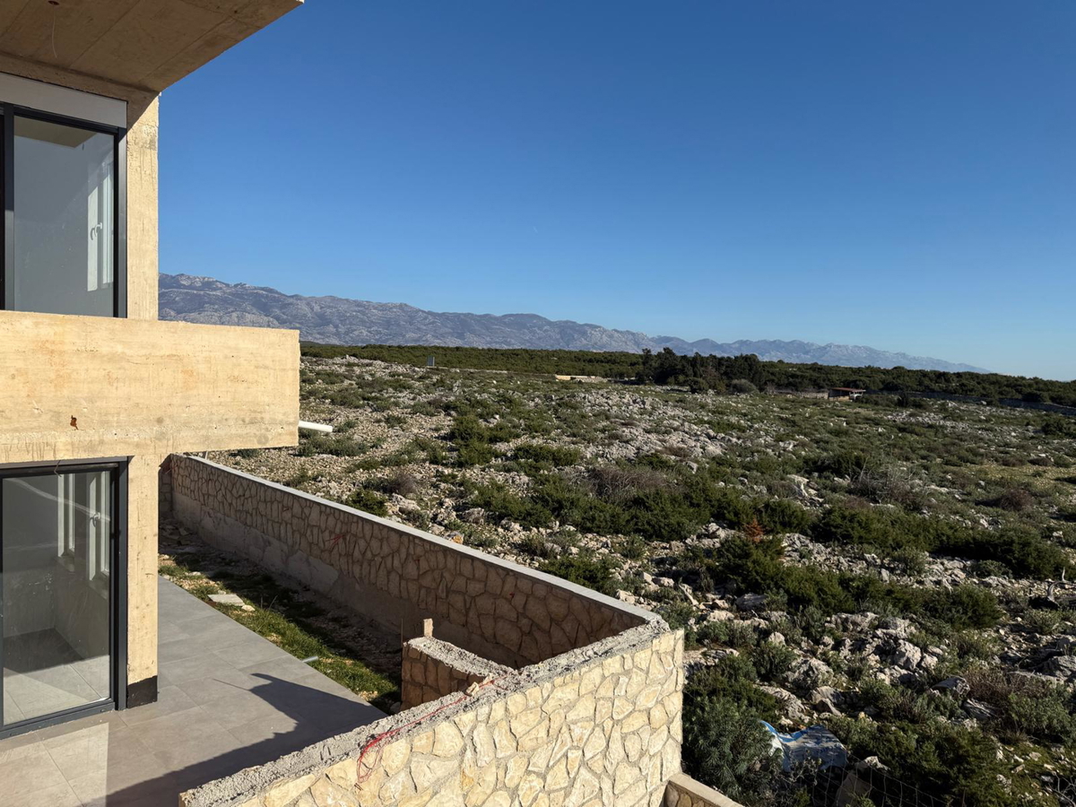 Novalja, Škuncini stani, villa moderna (238m2) in costruzione con piscina e vista panoramica sul mare