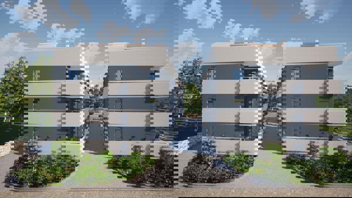 Pakoštane, appartamento al piano terra (70 m2), a 100 metri dal mare, NUOVA COSTRUZIONE