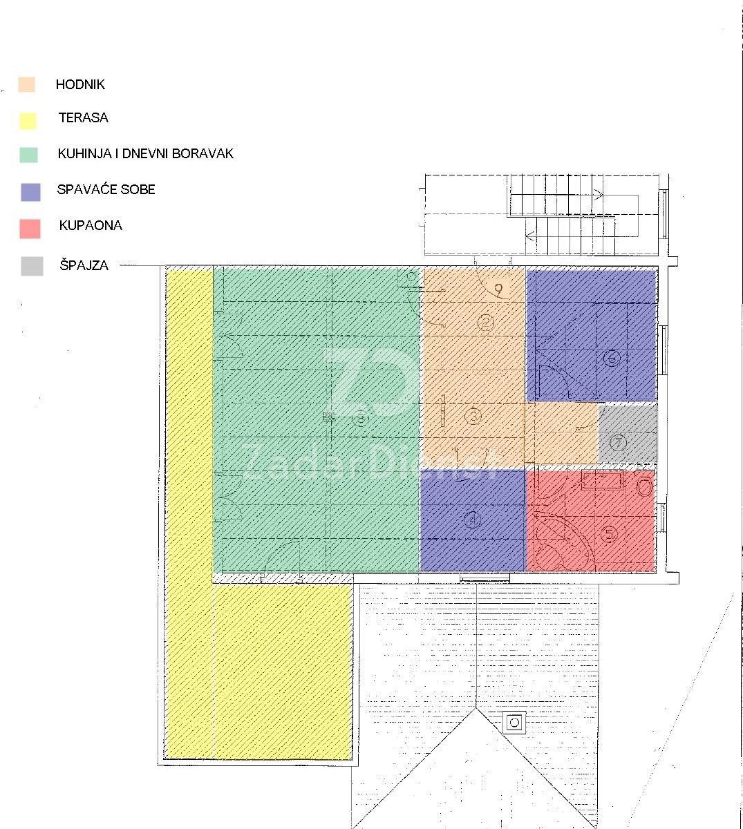 Splendido appartamento, secondo fila dal mare a Kožino (Zara)