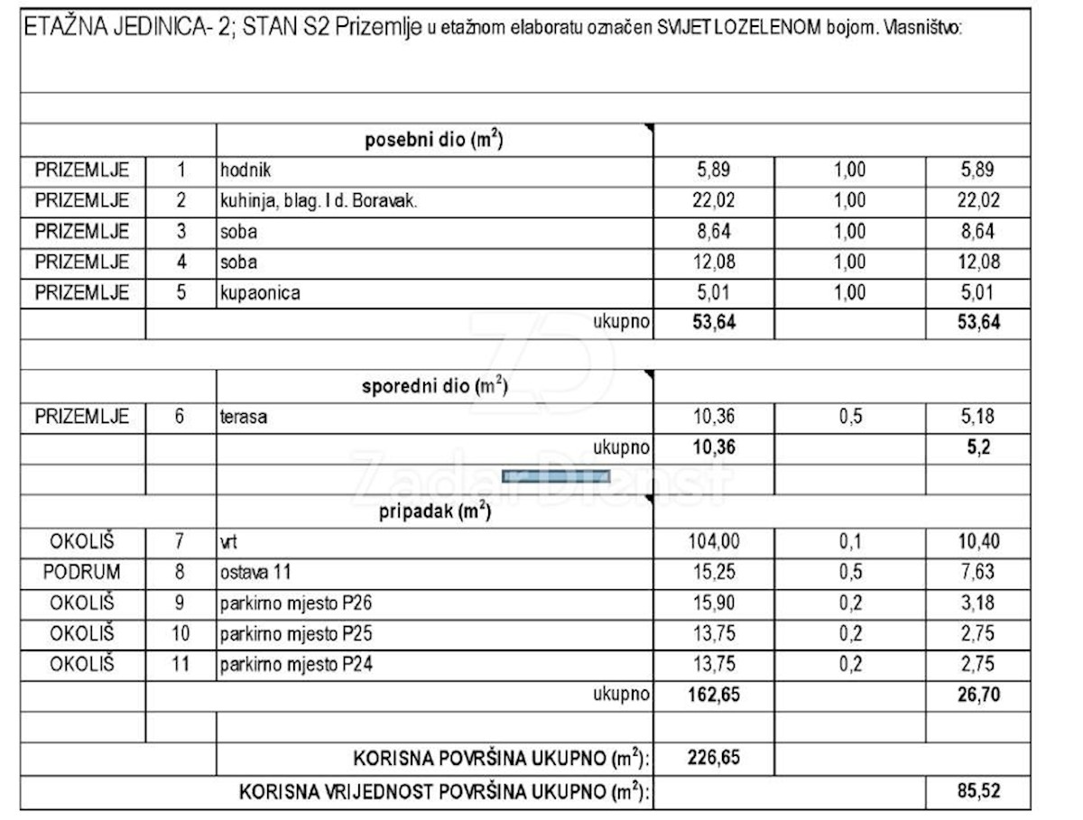 Appartamento Voštarnica, Zadar, 47,89m2